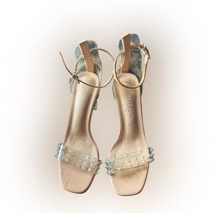 Elegant Clear Studded Heels size 8